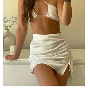 White Fox Silk Skirt